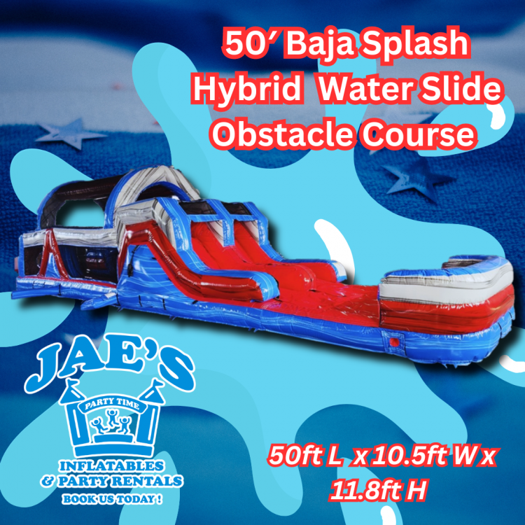 50′ Baja Splash Hybrid Water Slide Obstacle Course