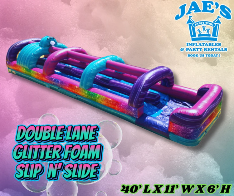 DOUBLE LANE GLITTER FOAM SLIP N’ SLIDE